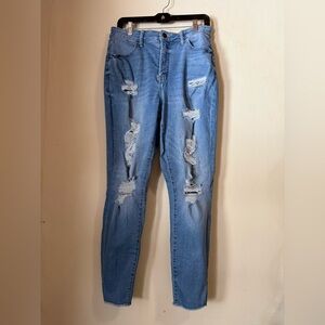 SO Light Blue Distressed Skinny Jeans